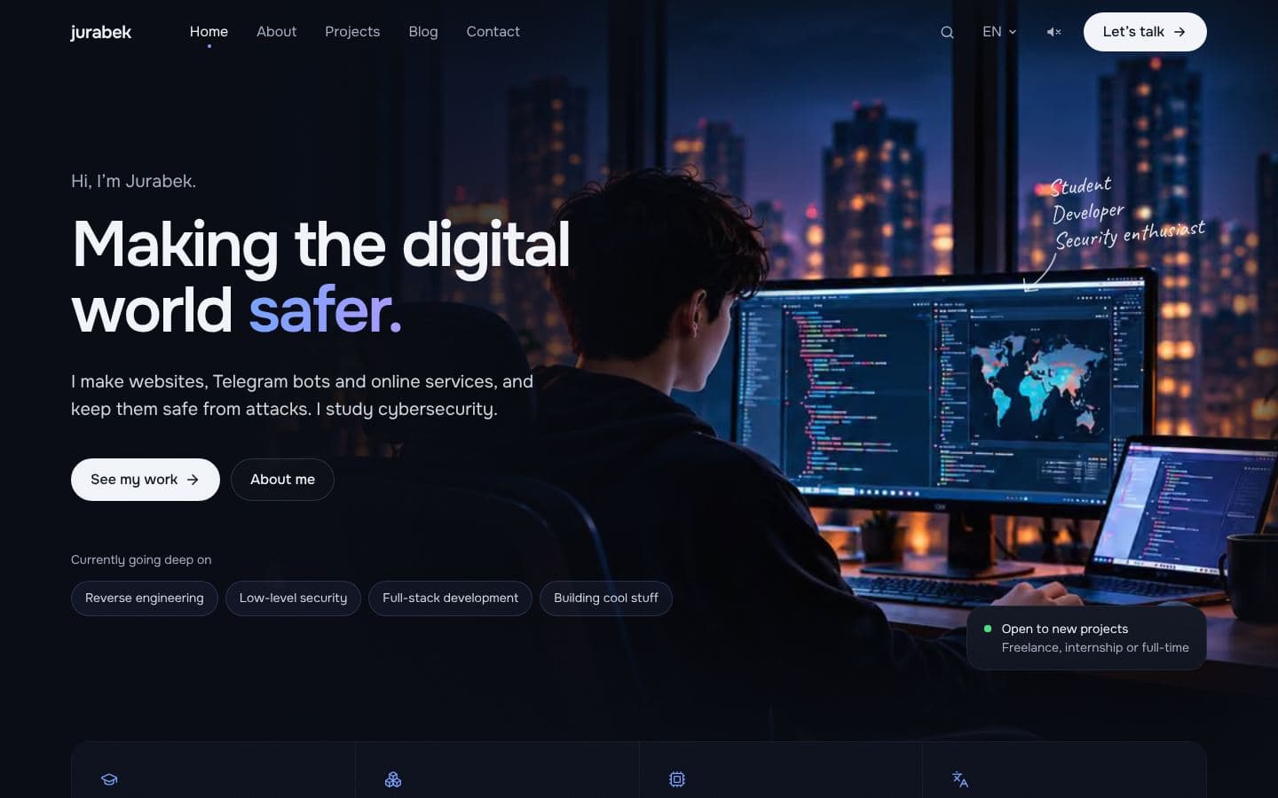 The home page of this site on a desktop screen