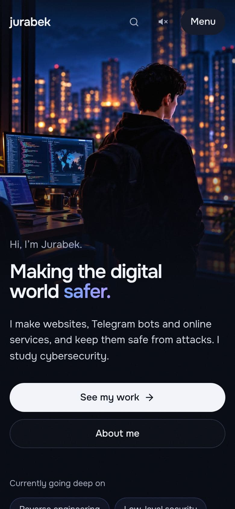 The home page on a phone